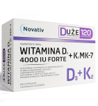 Novativ Witamina D3 4000 IU Forte+K2 MK-7, kapsułki, 120 szt.
