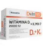 Novativ Witamina D3 2000 IU+K2 MK-7, kapsułki, 120 szt.