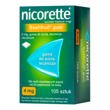 Nicorette FreshFruit Gum, 4 mg,(i.row),Delf,Grecja,105 szt