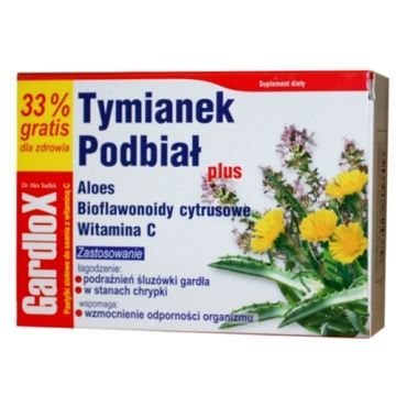 Tymianek i Podbiał plus, pastylki do ssania, 16 szt. + 8 szt. GRATIS