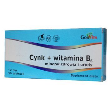 Cynk + witamina B6, tabletki, 30 szt. (Gorvita) 