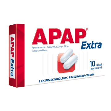 Apap Extra, 500 mg + 65 mg, tabletki powlekane, 10 szt.