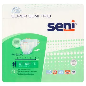 Seni Super Trio, pieluchomajtki dla dorosłych, rozmiar S, 10 szt.