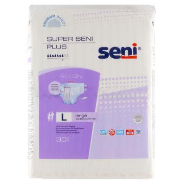 Super Seni Plus, pieluchomajtki dla dorosłych, rozmiar L, 30 szt.