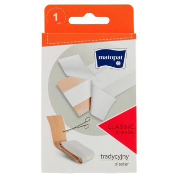 Plaster Classic, na tkaninie z opatrunkiem, 6 cm x 1 m, 1 szt.