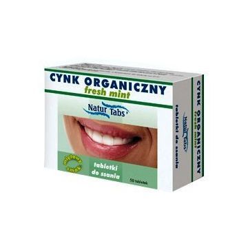 Cynk Organiczny Naturtabs Fresh Mint, tabletki do ssania, 50 szt.