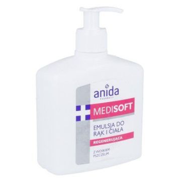 Anida Medi Soft, emulsja do rąk i ciała z woskiem pszczelim, regenerująca, 500 ml