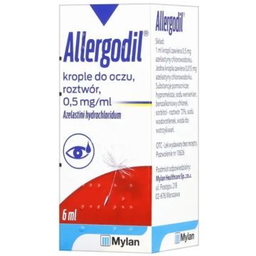 Allergodil, 0,5 mg /ml, krople do oczu, 6 ml