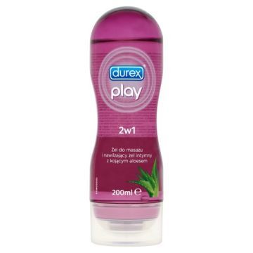 Durex Play 2w1 Massage Lube, żel do masażu i nawilżający żel intymny z kojącym aloesem, 200 ml