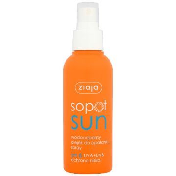 Ziaja Sopot Sun, wodoodporny olejek do opalania w sprayu, SPF 6, 125 ml