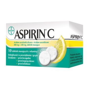 Aspirin C, 400 mg + 240 mg, tabletki musujące, 10 szt.