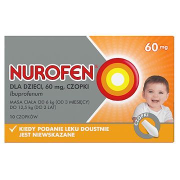 Nurofen dla dzieci, 60 mg, czopki, 10 szt.