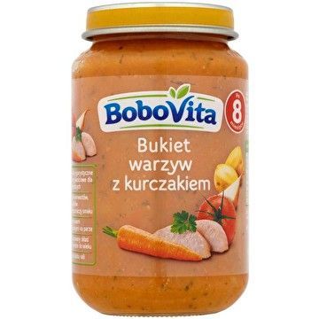 BoboVita, bukiet warzyw z kurczakiem, 8 m+, 190 g