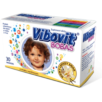 Vibovit Bobas, 2 g, proszek, smak waniliowy, 30 saszetek