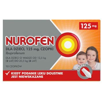 Nurofen dla dzieci, 125 mg, czopki, 10 szt.