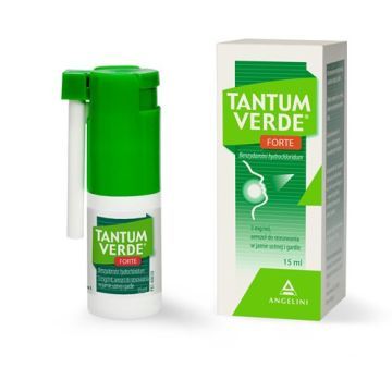 Tantum Verde Forte, 3 mg/ml, aerozol do stosowania w jamie ustnej i gardle, 15 ml