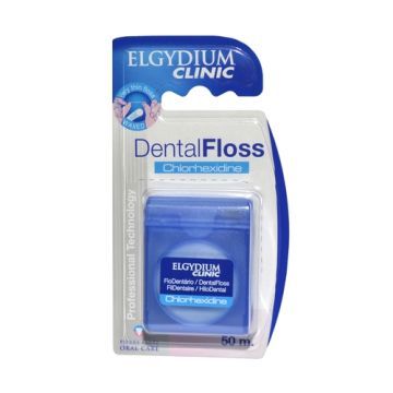 Elgydium Dental Floss Chlorhexidne, nić dentystyczna z chlorheksydyną, 50 m