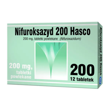 Nifuroksazyd Hasco, 200 mg, tabletki powlekane, 12 szt. 