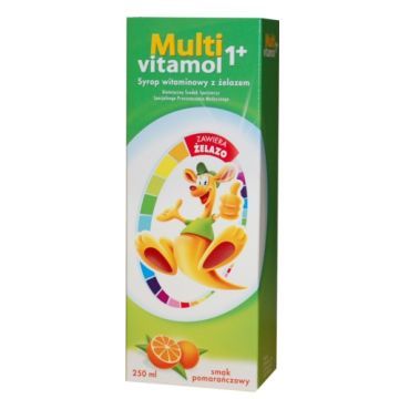 Multivitamol 1+, syrop witaminowy z żelazem, 250 ml