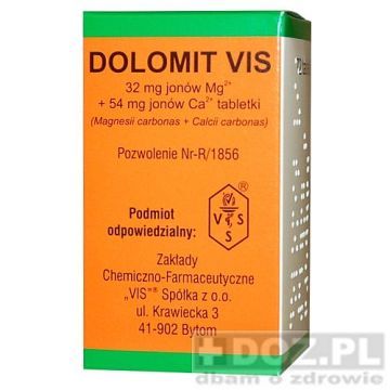 Dolomit VIS, 32 mg jonow Mg+54mg jonow Ca, tabl., 72 szt