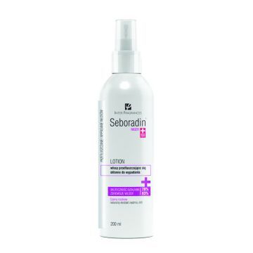 Seboradin Niger, lotion,d/wlos.przetl.,wypad.,cz.rzodk,200ml