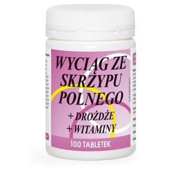 Wyciąg ze skrzypu polnego+drożdże+witaminy, tabletki, 100 szt.