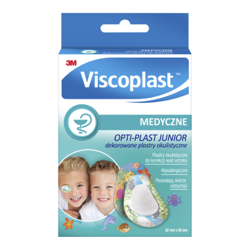 Viscoplast OPTI-PLAST JUNIOR, dekorowane plastry okulistyczne, 62 mm x 50 mm, 10 szt.