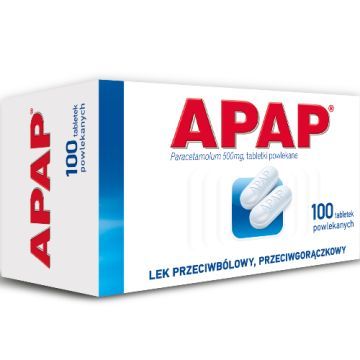 Apap, 500 mg, tabletki powlekane, 100 szt.