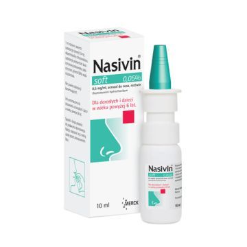 Nasivin Classic (soft 0.05%), (0,5 mg/ml), aerozol do nosa, 10 ml