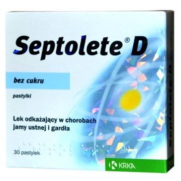 Septolete D, pastyl.twarde,bez cukru, 30 szt