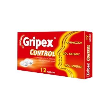 Gripex Control, 500 mg + 50 mg, tabletki, 12 szt.