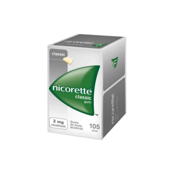 Nicorette Classic Gum, 2 mg, guma do żucia, 105 szt.