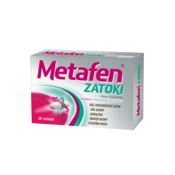 Metafen Zatoki, 200mg+30mg, tabletki powlekane, 20 szt.