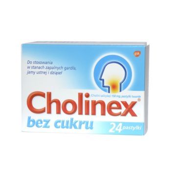 Cholinex, 150 mg, pastylki do ssania (bez cukru), 24 szt.