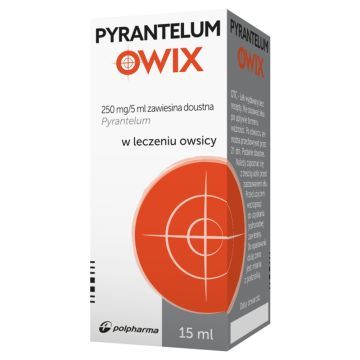 Pyrantelum OWIX, 250 mg / 5 ml, zawiesina doustna, 15 ml