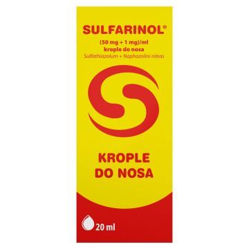 Sulfarinol, (50 mg+1 mg)/ml, krople do nosa, 20 ml