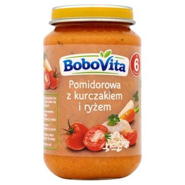 BoboVita, pomidorowa z kurczakiem i ryżem, 6 m+, 190 g