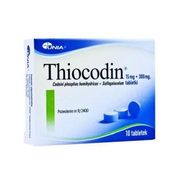 Thiocodin, 15 mg + 300 mg, tabletki, 10 szt.