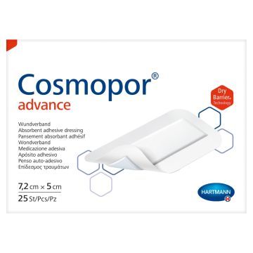 Cosmopor Advance, opatrunki do silnie sączących się ran, 7,2 cm x 5 cm, 25 szt.
