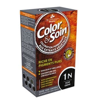 Color&Soin, farba do włosów, hebanowa czerń (1N), 135 ml