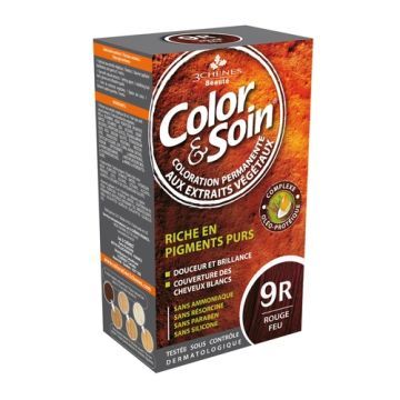 Color&Soin, farba do włosów, płomienny czerwony (9R), 135ml