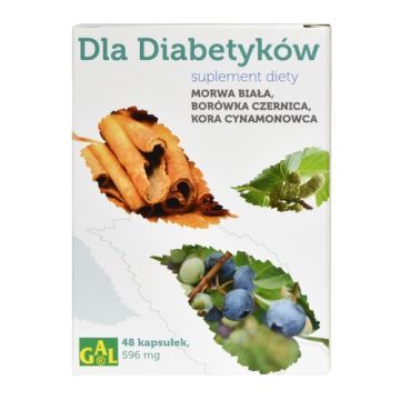 Dla Diabetyków, morwa, borówka, kora cynamonu, 596 mg, kapsułki, 48 szt.