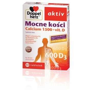 Doppelherz aktiv Mocne kości, Calcium 1500 + witamina D, tabletki, 60 szt.