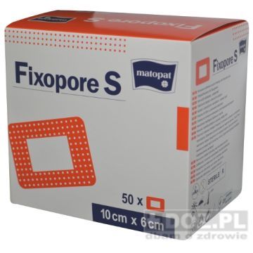 Fixopore S, opatr.wlok,chlonny,jalowy,10x 6cm, 50szt