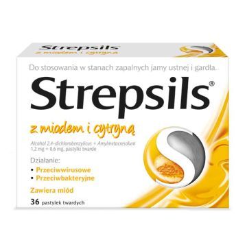 Strepsils z miodem i cytryną, pastylki twarde, 36 szt.