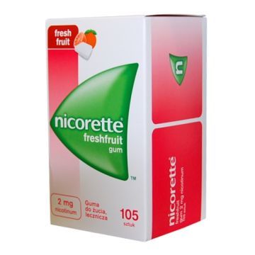 Nicorette FreshFruit Gum, 2 mg, guma do żucia, 105 szt.