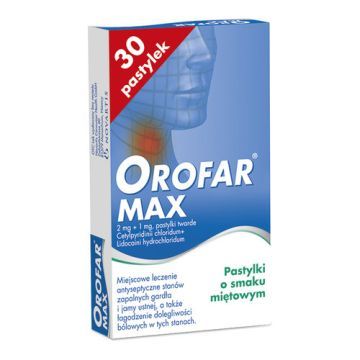 Orofar MAX, 2 mg+1 mg, pastylki twarde, 30 szt.