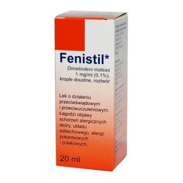 Fenistil, (1 mg/ml), krople doustne, 20 ml (import równoległy, Delfarma)