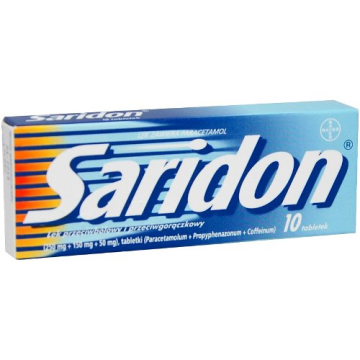 Saridon, 250 mg+150 mg+50 mg, tabletki, 10 szt.