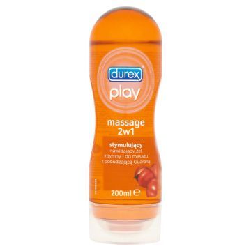 Durex Play 2w1 Massage Lube, stymulujący żel intymny i do masażu z pobudzającą guaraną, 200 ml